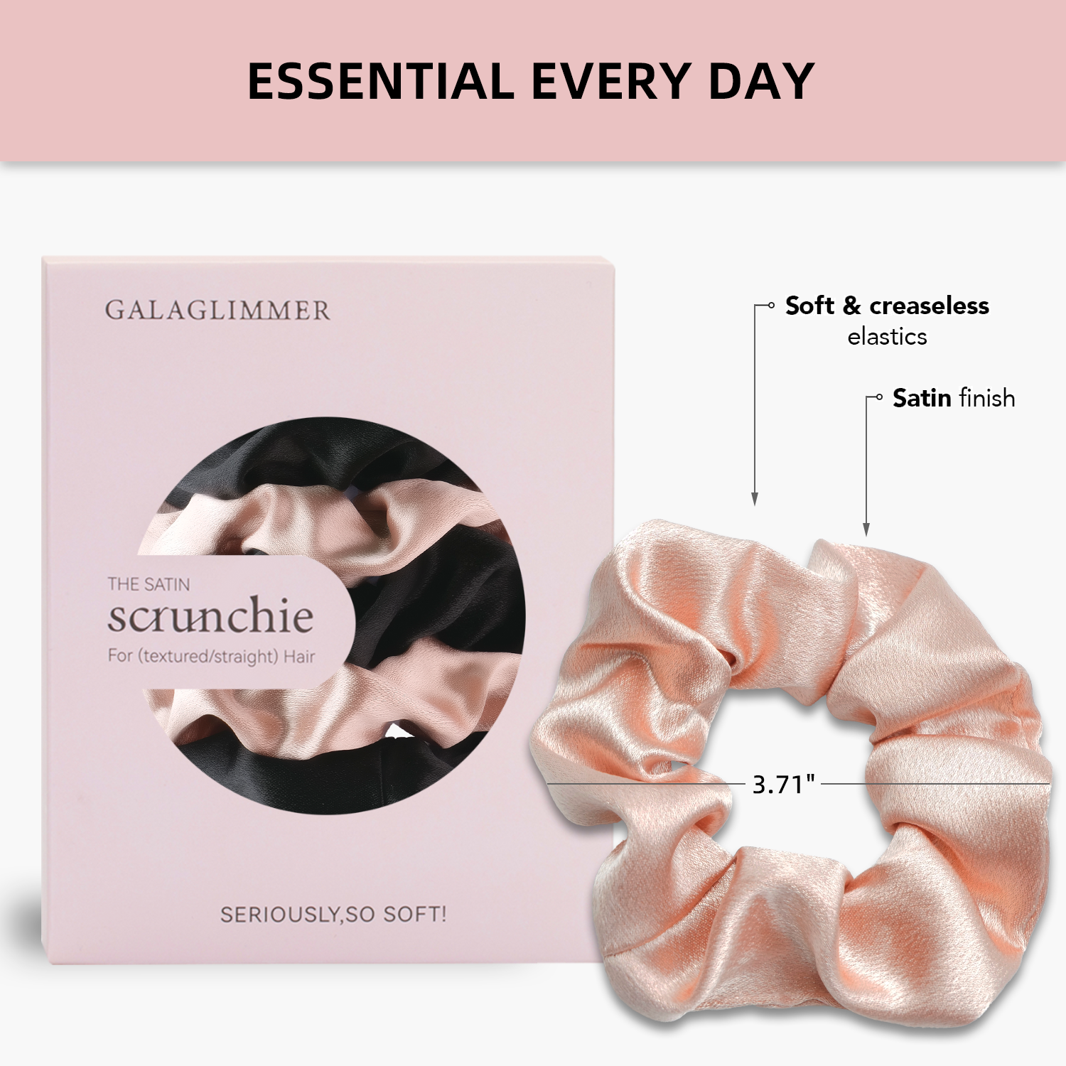 scrunchies for women: No-Damage Hair Ties for Girls, Day to Night Silk-Like Scrunchies for All Hair Types and Textures, Crease-Free Hair Accessories