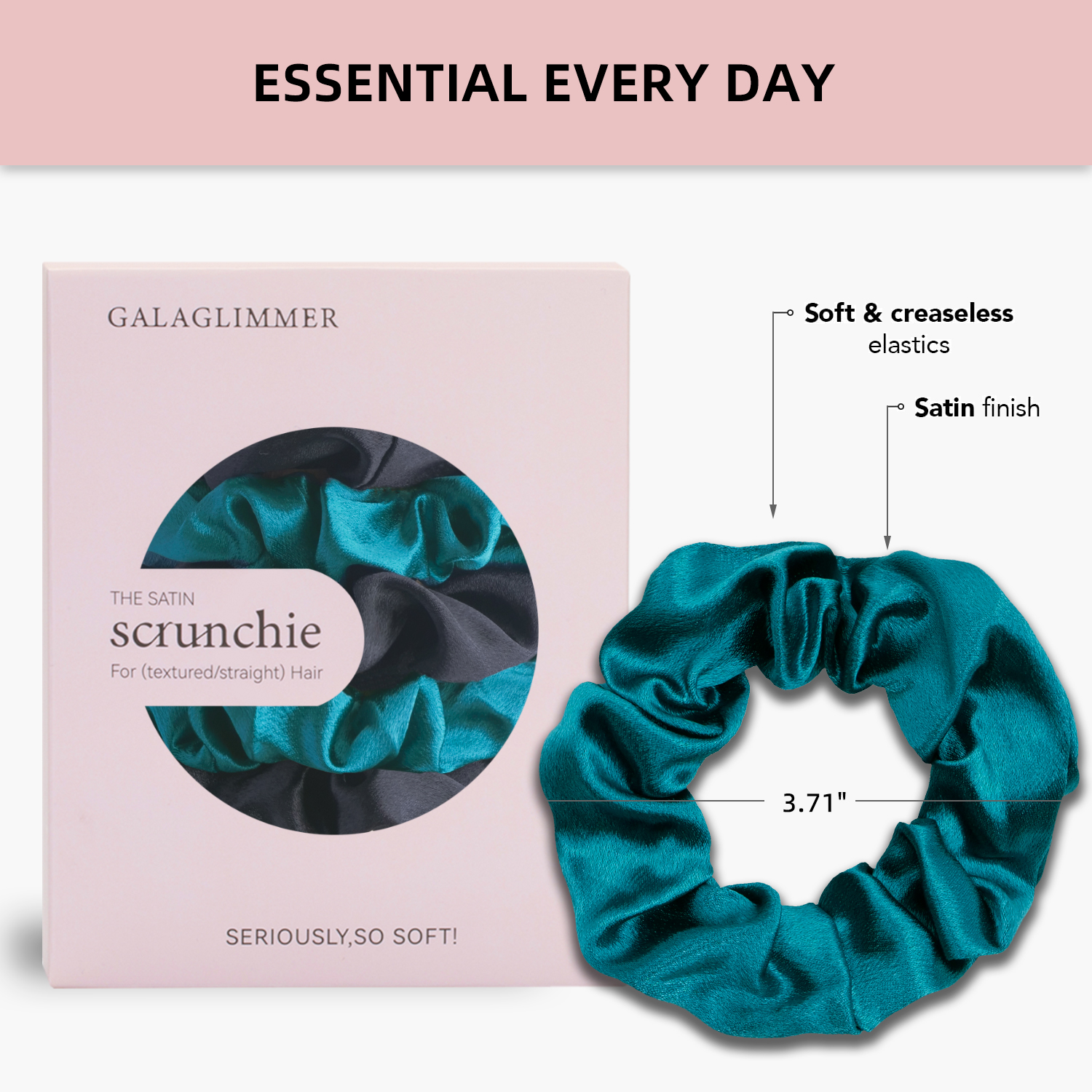 Satin Scrunchies for Women: No-Damage Hair Ties for Girls, Day to Night Silk-Like Scrunchies for All Hair Types and Textures, Crease-Free Hair Accessories