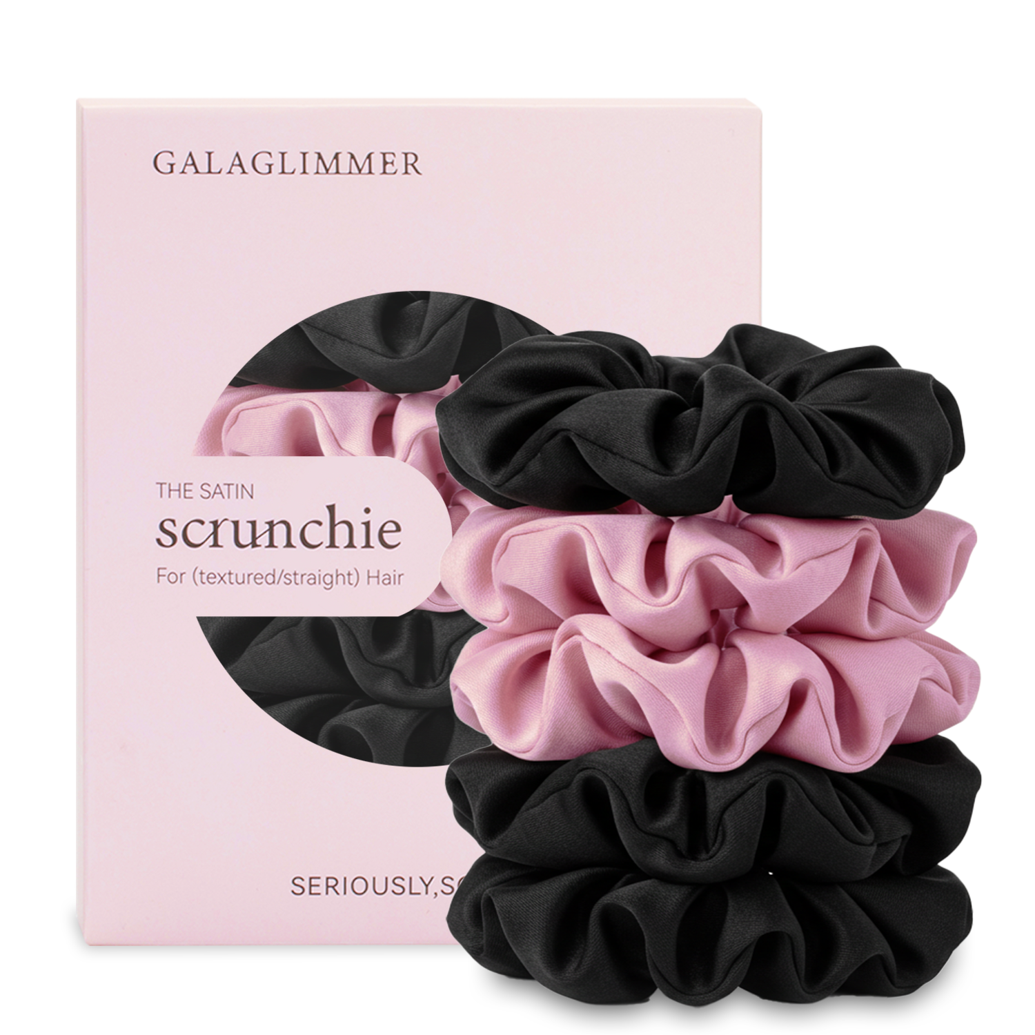 Satin Scrunchies for Women: No-Damage Hair Ties for Girls, Day to Night Silk-Like Scrunchies for All Hair Types and Textures, Crease-Free Hair Accessories